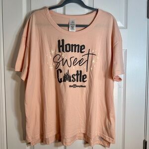NWT. Disney World t-shirt with 'Home Sweet Castle' print and iconic castle 1X.